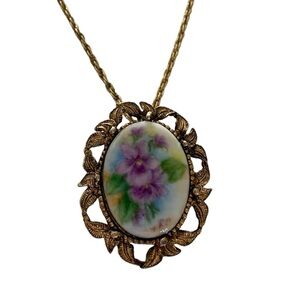 Lilac Cameo Brooch or Pendant